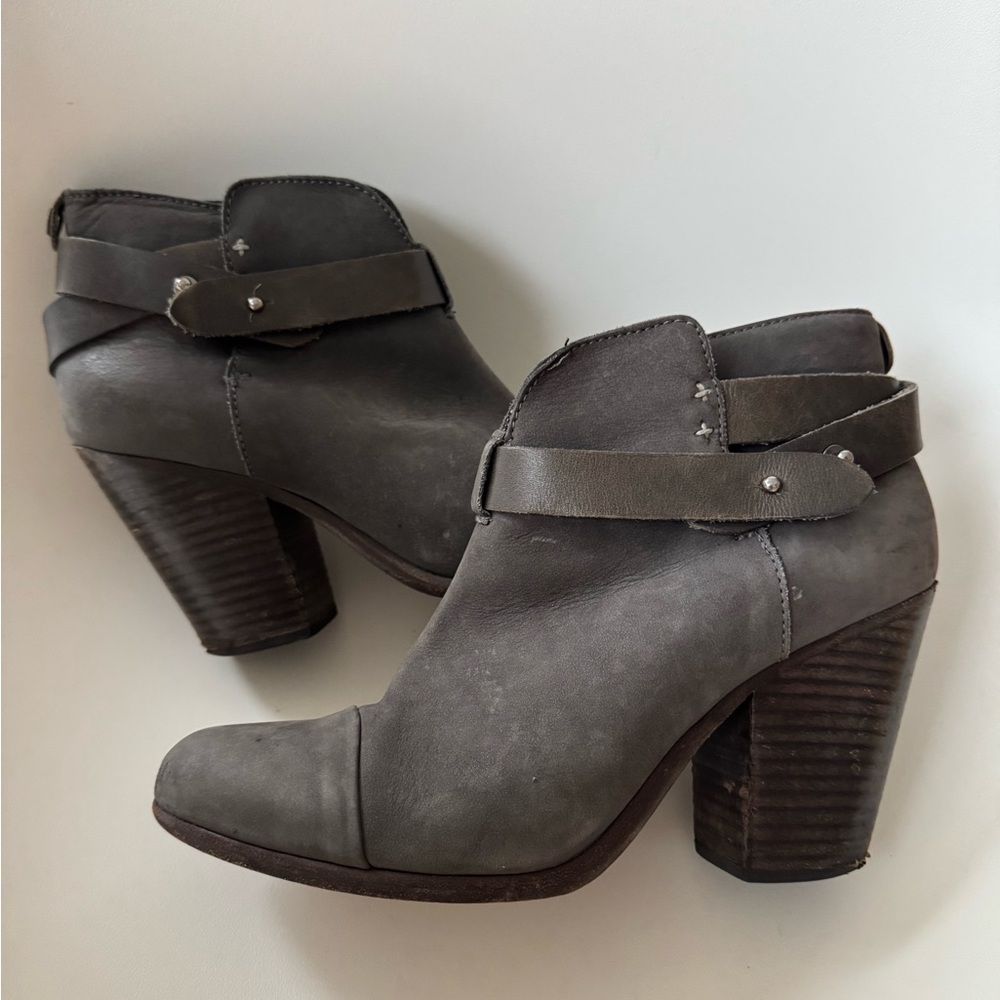 Rag & Bone Harrow Gray Suede Ankle Booties